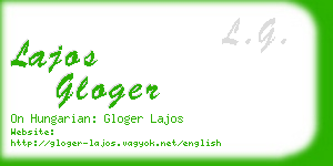 lajos gloger business card
